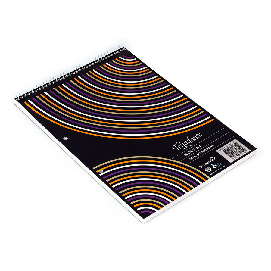 Block A4 espiralado Triunfante, 80 hojas cuadriculadas