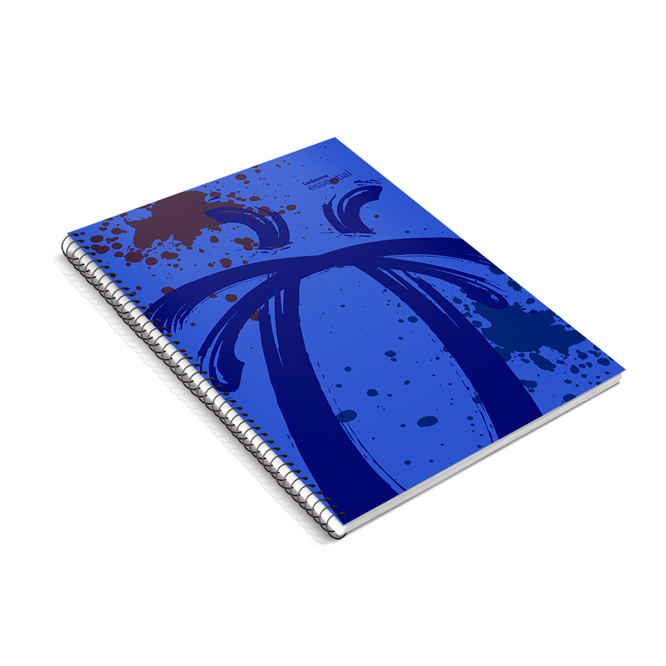 Cuaderno Essential espiralado polipropileno azul, 22x29cm. 84 hojas cuadriculadas