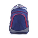 Mochila escolar RQ School III 18" azul y gris con cierre rojo