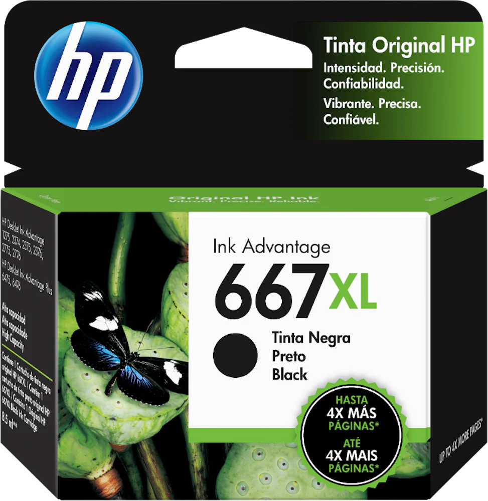 CARTUCHO ORIGINAL HP 3YM81AL #667XL, Alto Rendimiento, Negro