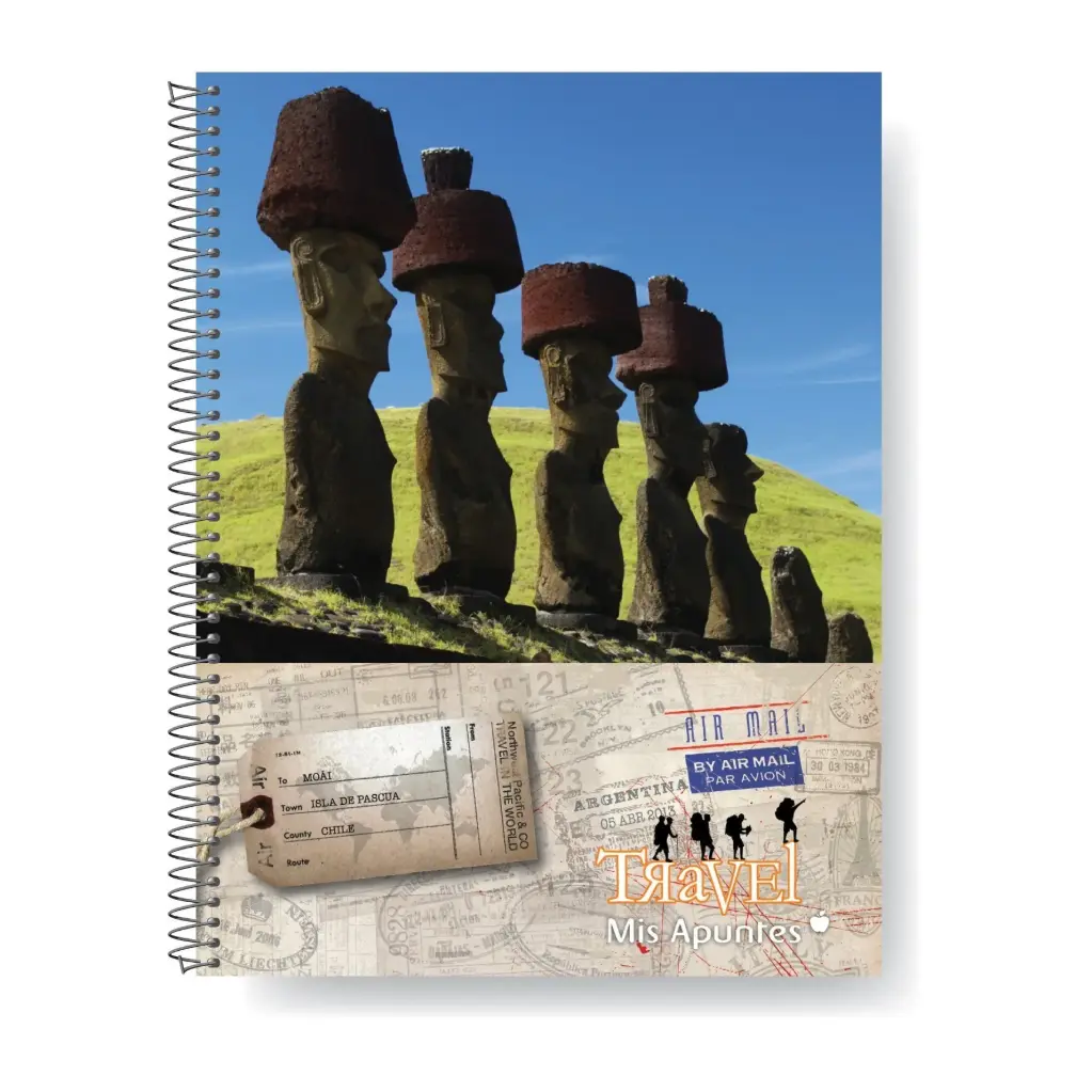 Cuaderno Mis Apuntes espiralado, 22 x 29cm. 80 hojas rayadas