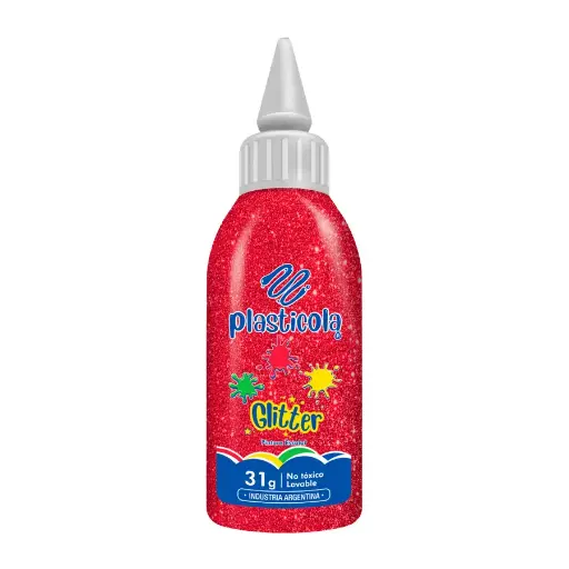 [PLASTBRROJ12] Adhesivo brillo Plasticola rojo, 38g. pack de 12 unidades