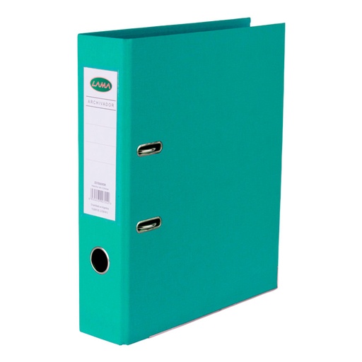 [BIBLAMA4VMAR] Bibliorato forrado Lama A4, verde marino, lomo de 70mm.(D)