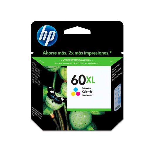 [HPCAR60XLCO] CARTUCHO ORIGINAL HP 60XL CC644WL, Alto Rendimiento, Color