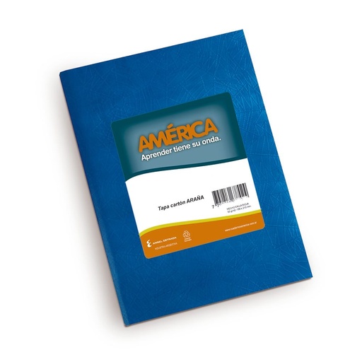 [AMERAZUL42RA] Cuaderno América Araña azul, 16x21cm. 42 hojas rayadas
