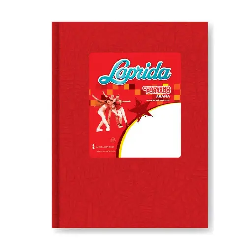 [LAPRIDARO50R] Cuaderno Laprida Araña rojo, 16x21cm. 50 hojas rayadas