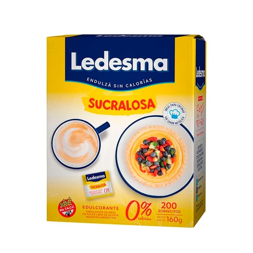 [LEDESCLASX200] Edulcorante Ledesma Sucralosa, caja de 200 sobres