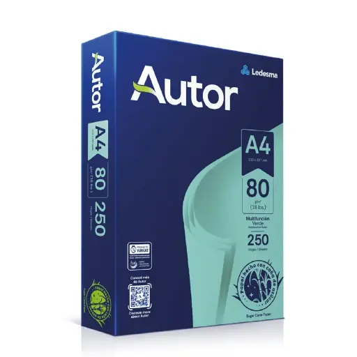 [AUTORA4VER80] Resma Autor A4 verde, 80g. 250 Hs.