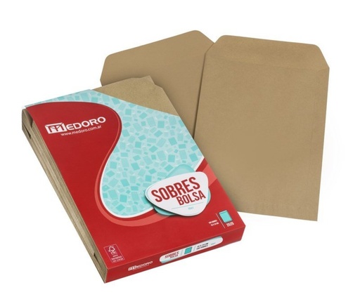 [BOKR2028X100] Sobre bolsa Kraft Medoro, 80g. 20 x 28cm. pack de 100 unidades