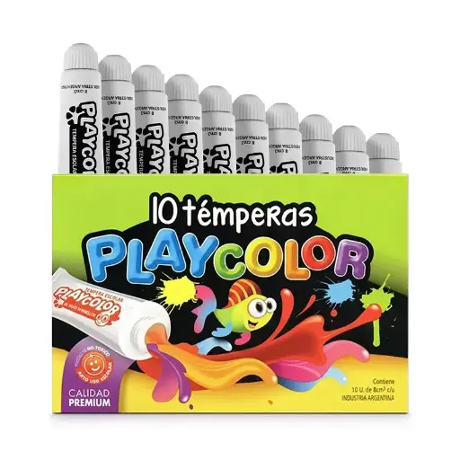 [PLAYTEM10NEG] Témpera Playcolor Negra, 8cc. caja de 10 unidades