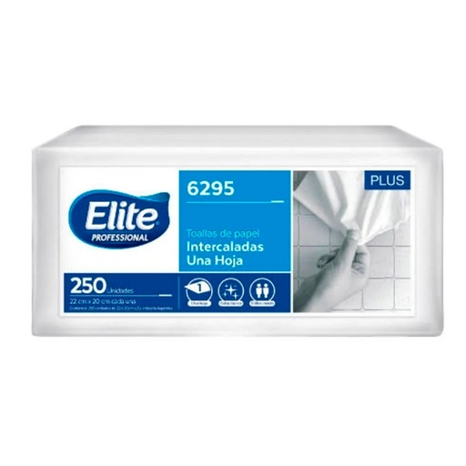 [ELITETOA6295] Toallas para manos Elite blancas, 19x20 cm, 10 packs de 250 hojas